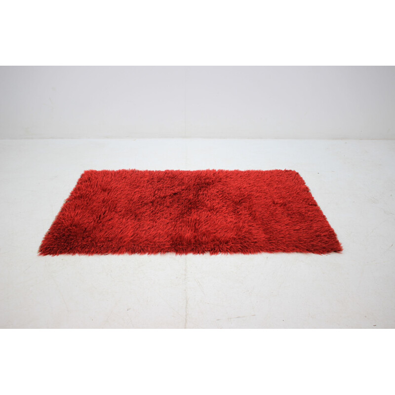 Vintage red wool rug