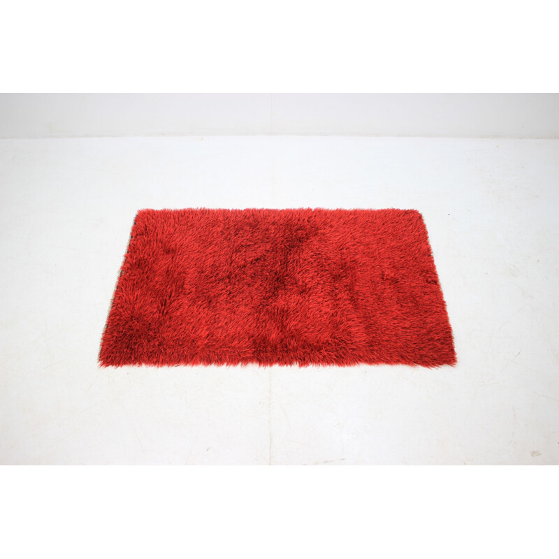 Vintage red wool rug