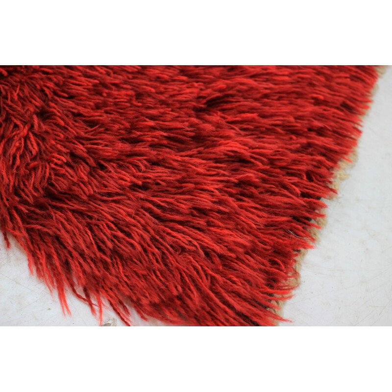 Vintage red wool rug