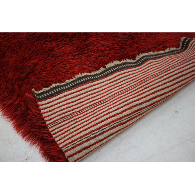 Vintage red wool rug