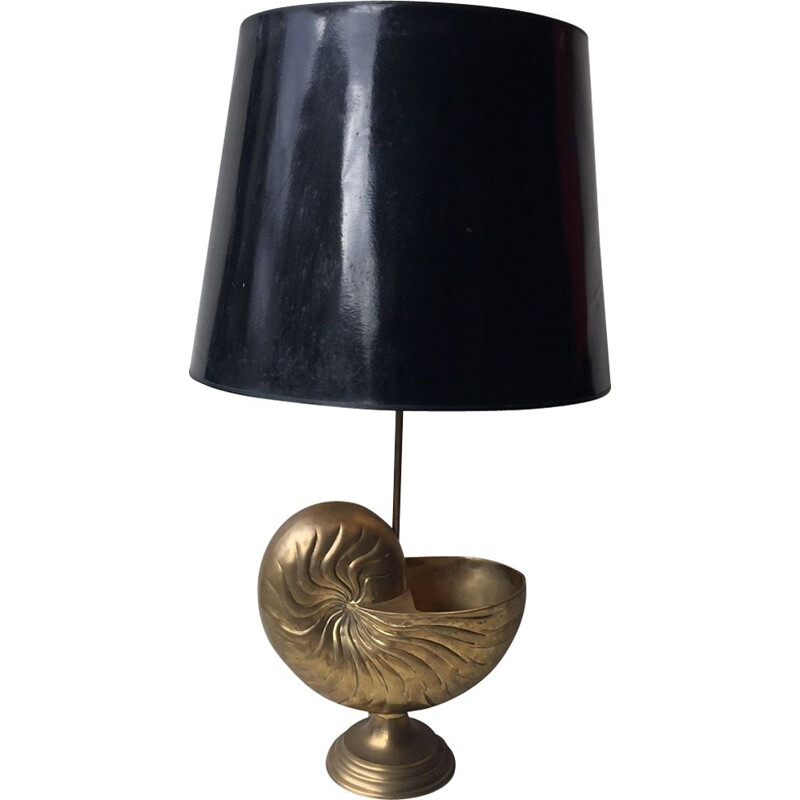 French vintage golden metal lamp 1970