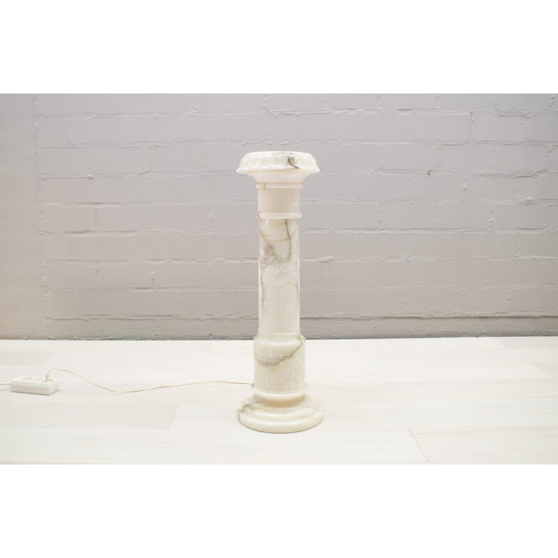Lampadaire vintage à colonne de marbre italien