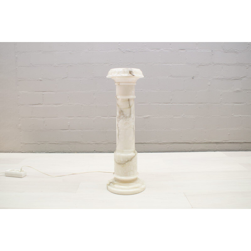 Vintage Italian marble column floor lamp