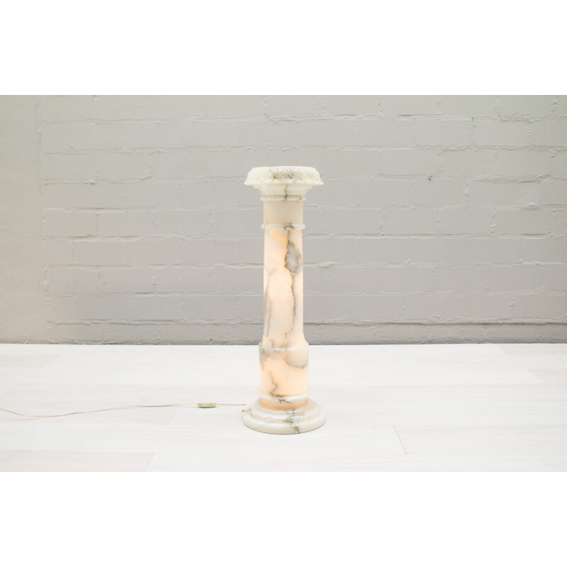 Vintage Italian marble column floor lamp