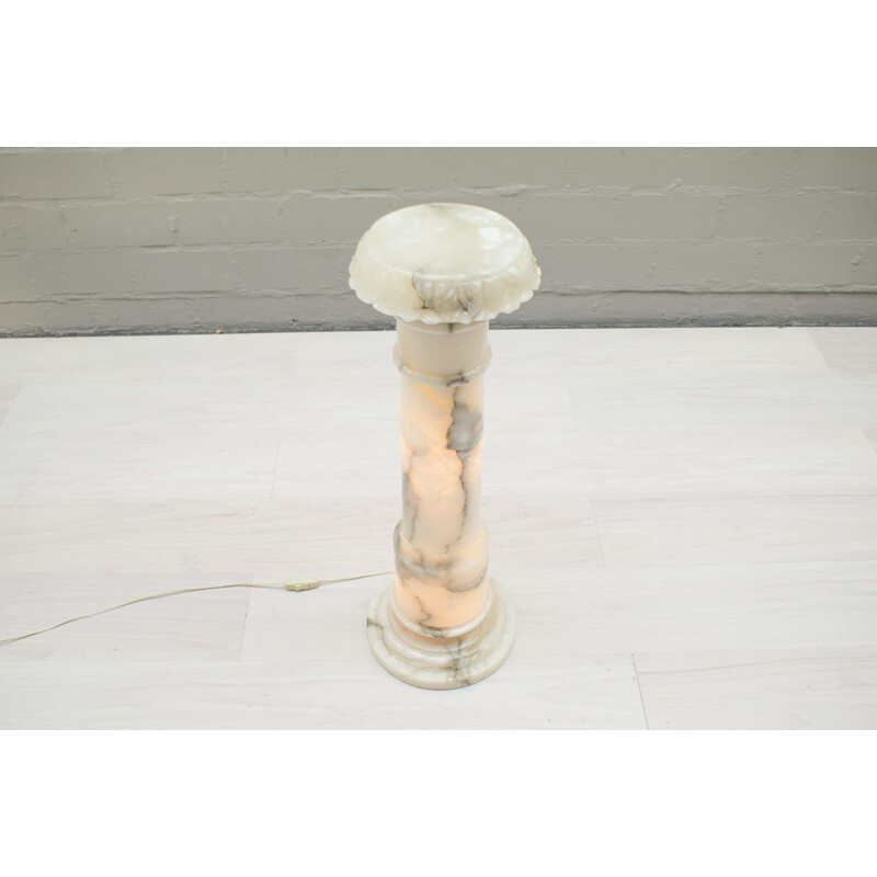 Vintage Italian marble column floor lamp