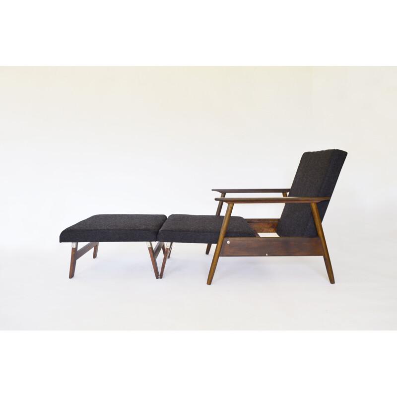 Chaise longue vintage par V.E.Cukermanienė pour Vilniaus Baldų Kombinatas