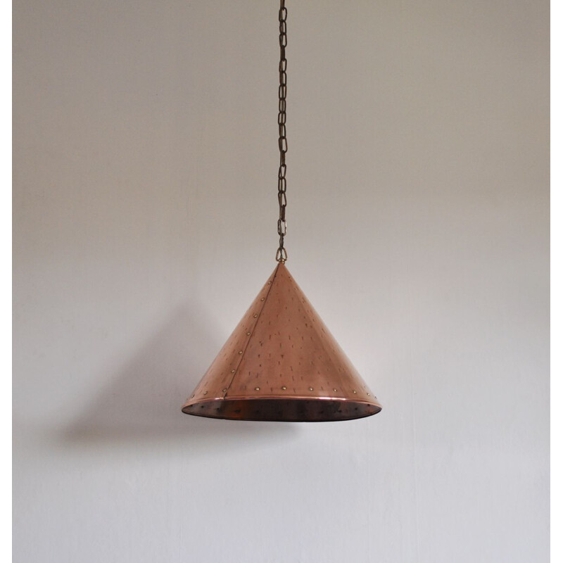Vintage cone shaped handmade copperhanging lamp