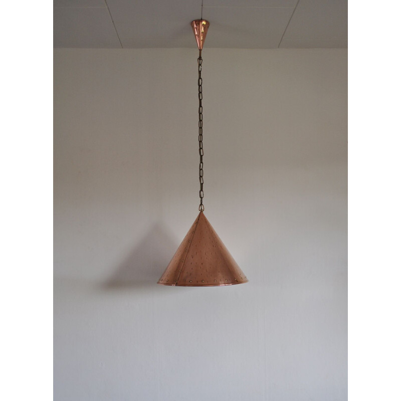 Vintage cone shaped handmade copperhanging lamp