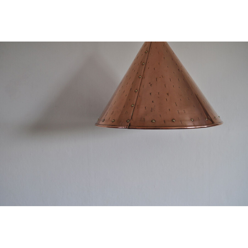 Vintage cone shaped handmade copperhanging lamp