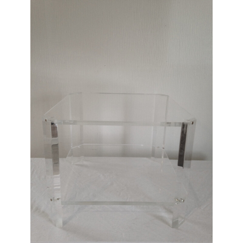 Vintage coffee table in plexiglass by David Lange