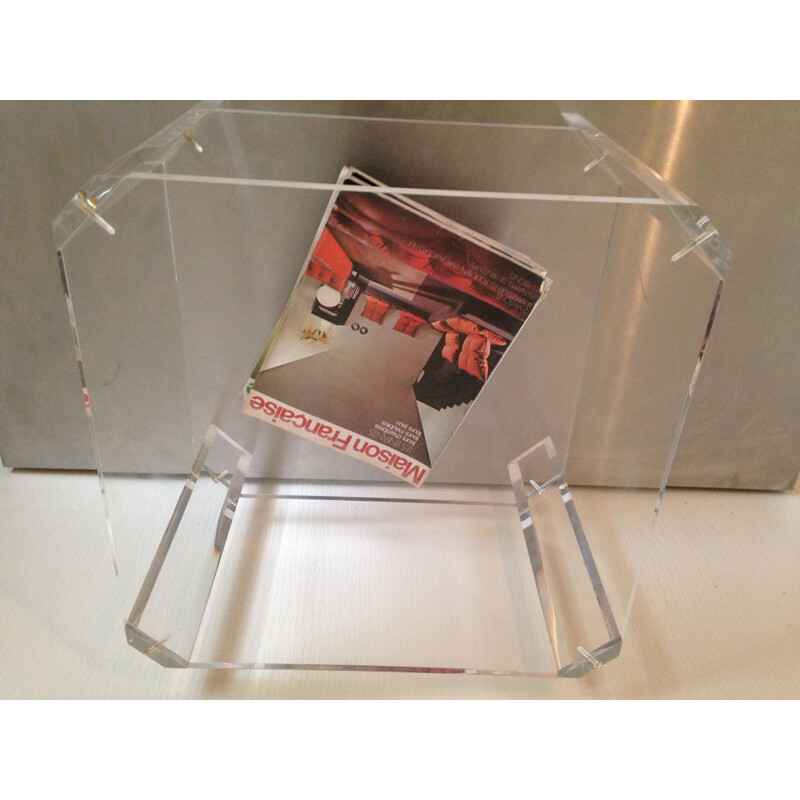 Vintage coffee table in plexiglass by David Lange