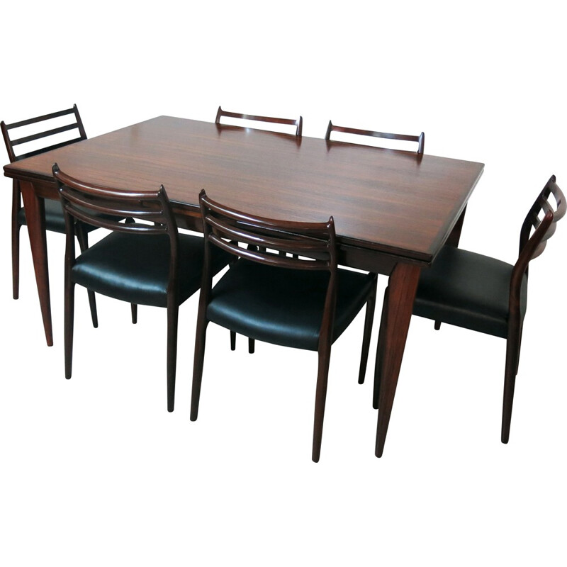 Dining set in rosewood, Niels Otto MOLLER - 1960s