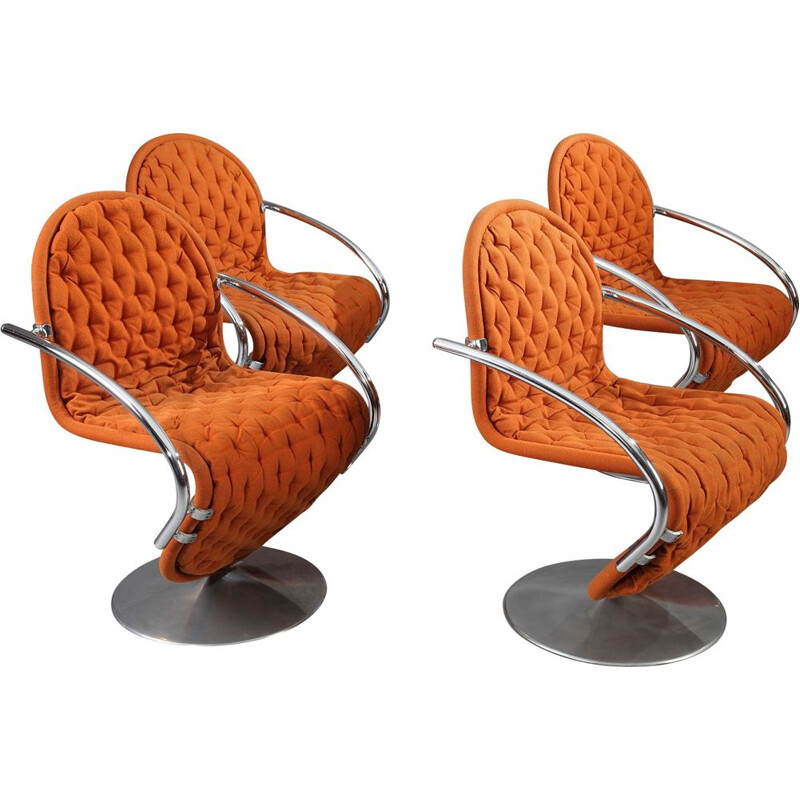 Vintage 1-2-3 System orange armchair by Verner Panton for Fritz Hansen