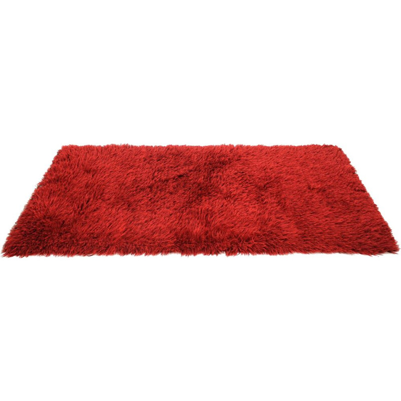 Vintage red wool rug