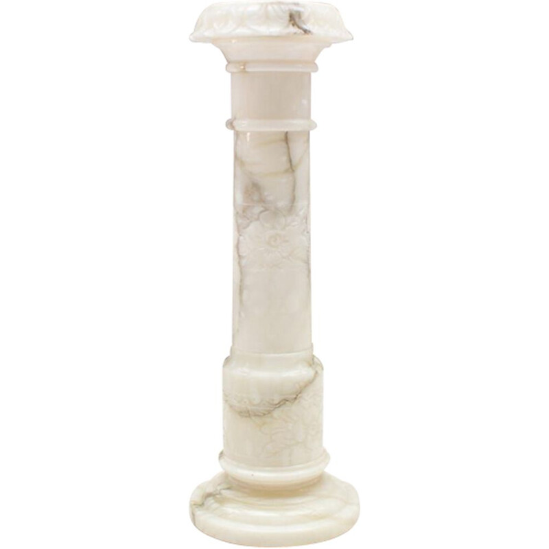 Vintage Italian marble column floor lamp