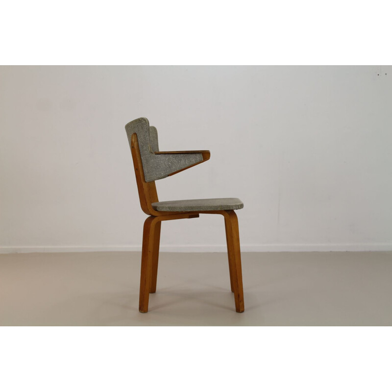 Vintage Dutch armchair in plywood by C. Den Boer Gouda