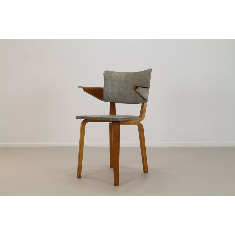 Vintage Dutch armchair in plywood by C. Den Boer Gouda