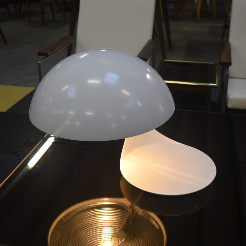 Lampe de table Cobra 629 en métal laqué blanc, Elio MARTINELLI - 1960