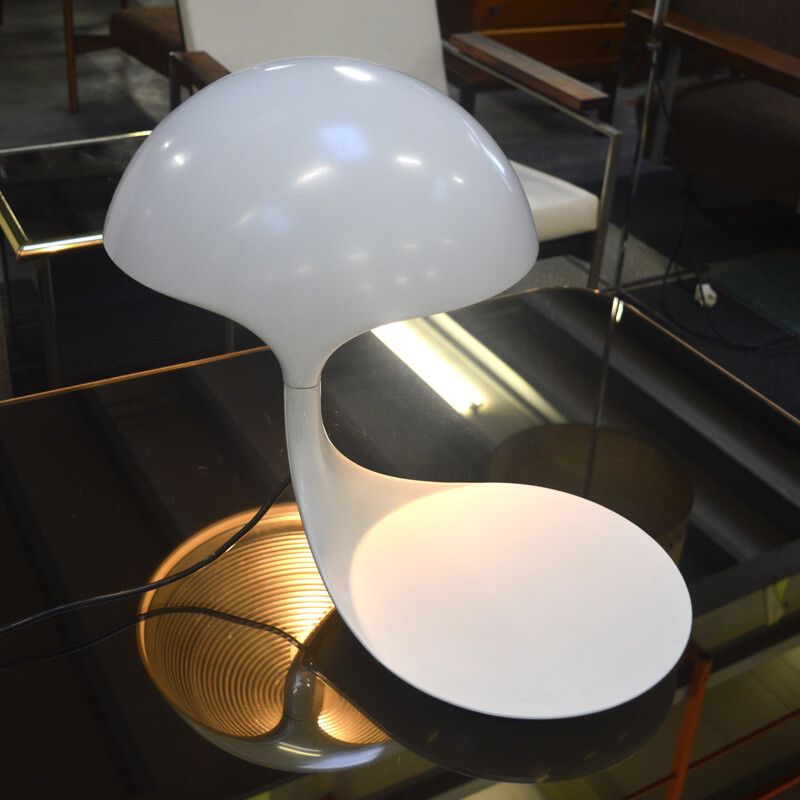 Cobra table lamp in white lacquered metal, Elio MARTINELLI - 1960s