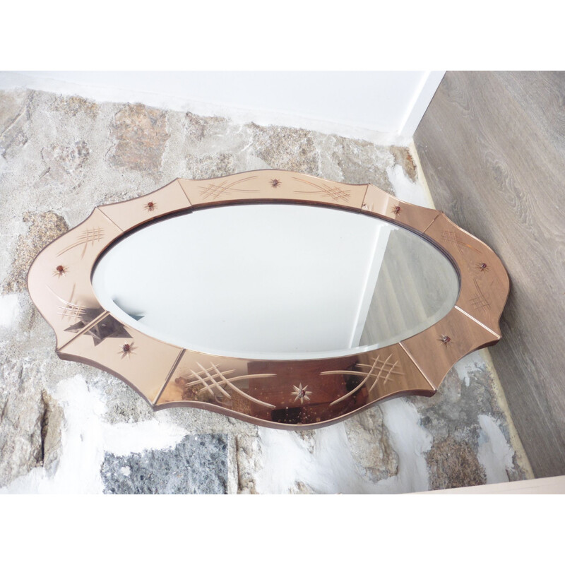 Vintage Venetian pink mirror