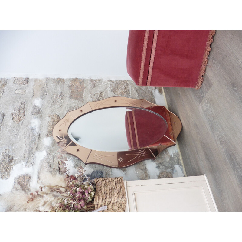 Vintage Venetian pink mirror