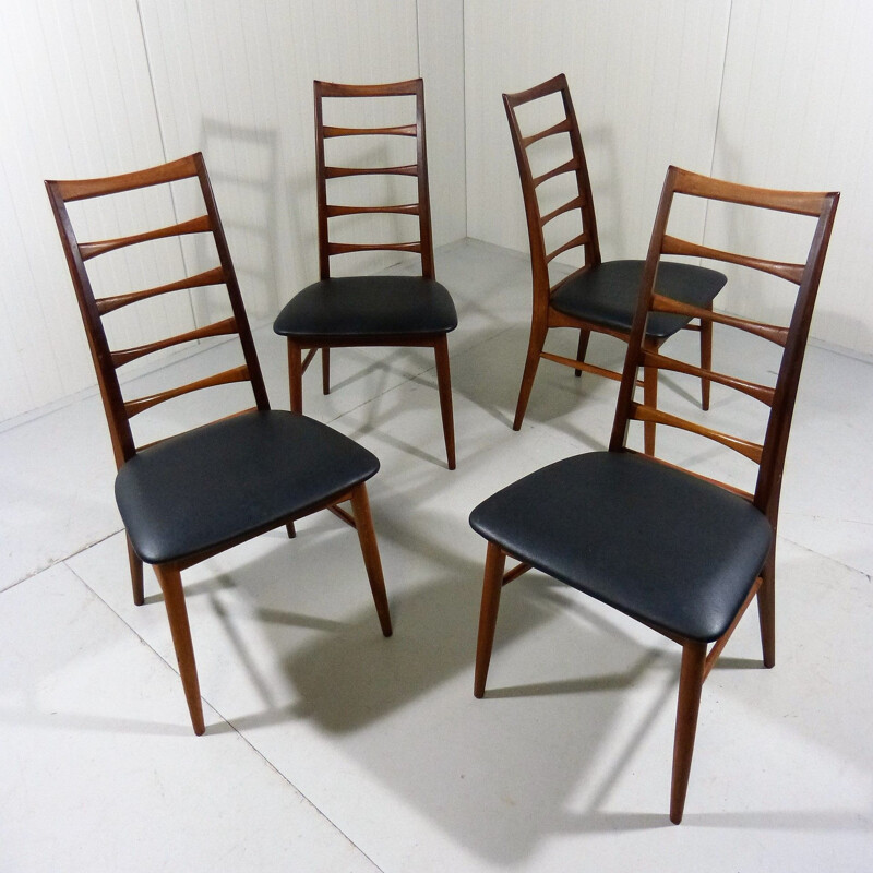 Set of 4 chairs vintage model Lily by Niels Koefoed Denmark