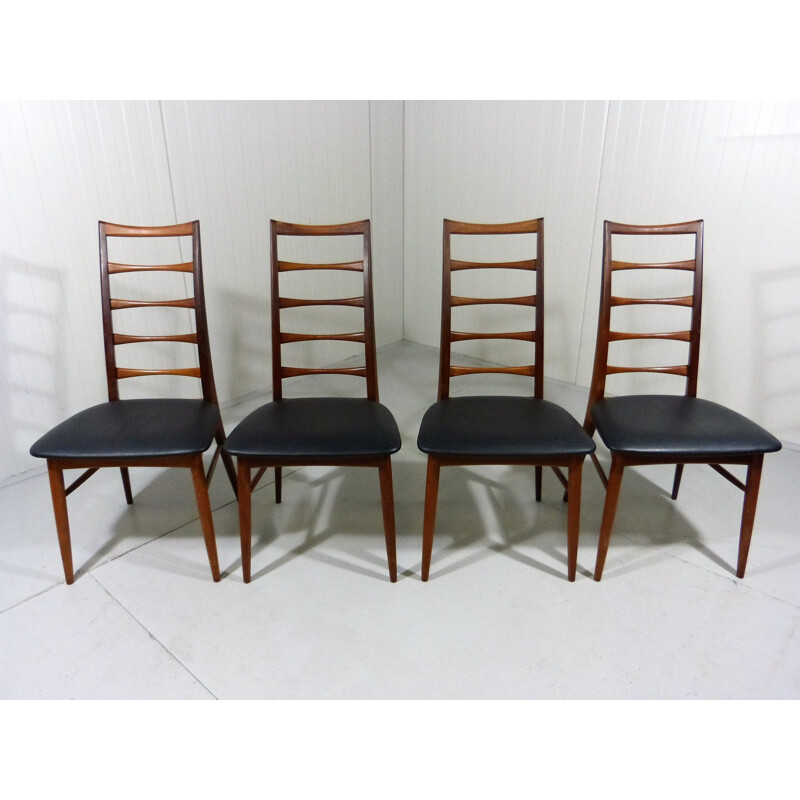 Set of 4 chairs vintage model Lily by Niels Koefoed Denmark