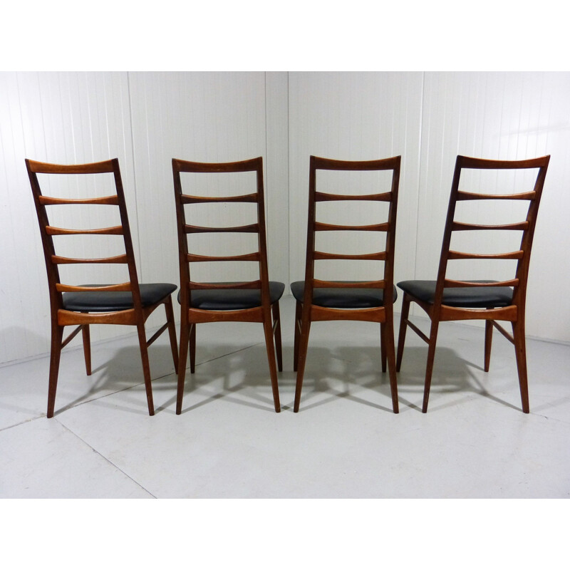 Set of 4 chairs vintage model Lily by Niels Koefoed Denmark