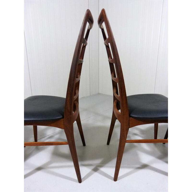 Ensemble de 4 chaises vintage modèle Lis par Niels Koefoed, Danemark