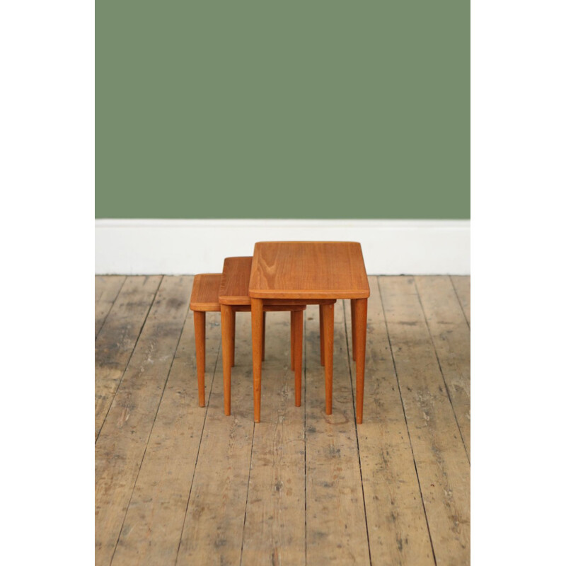 Vintage dutch nesting tables in teak