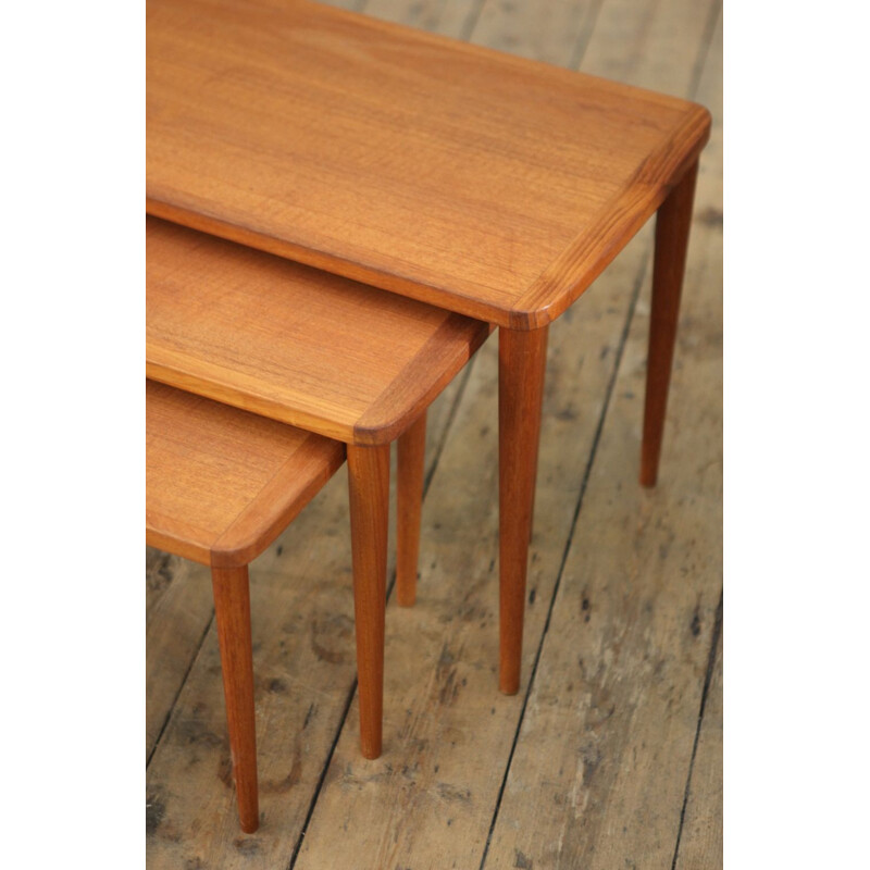 Vintage dutch nesting tables in teak