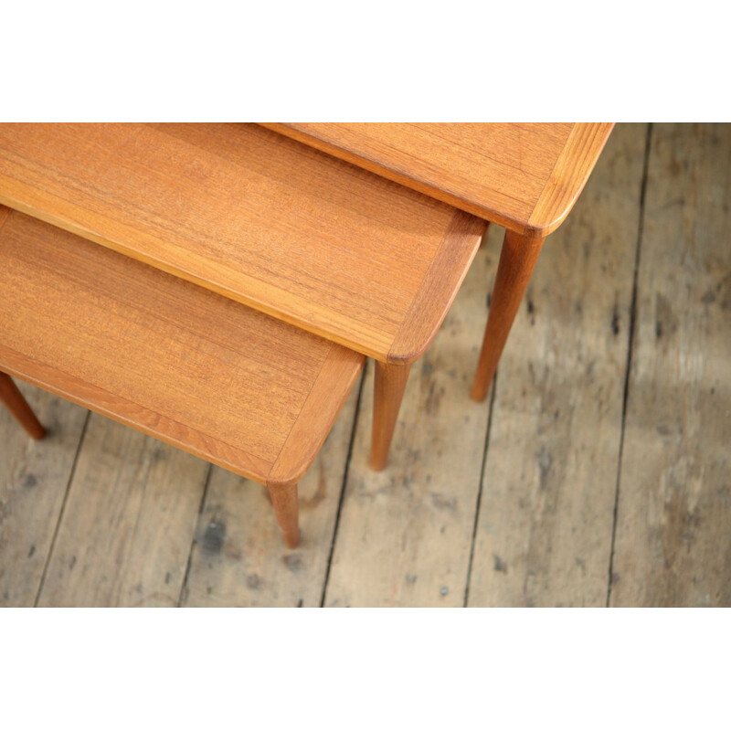 Vintage dutch nesting tables in teak