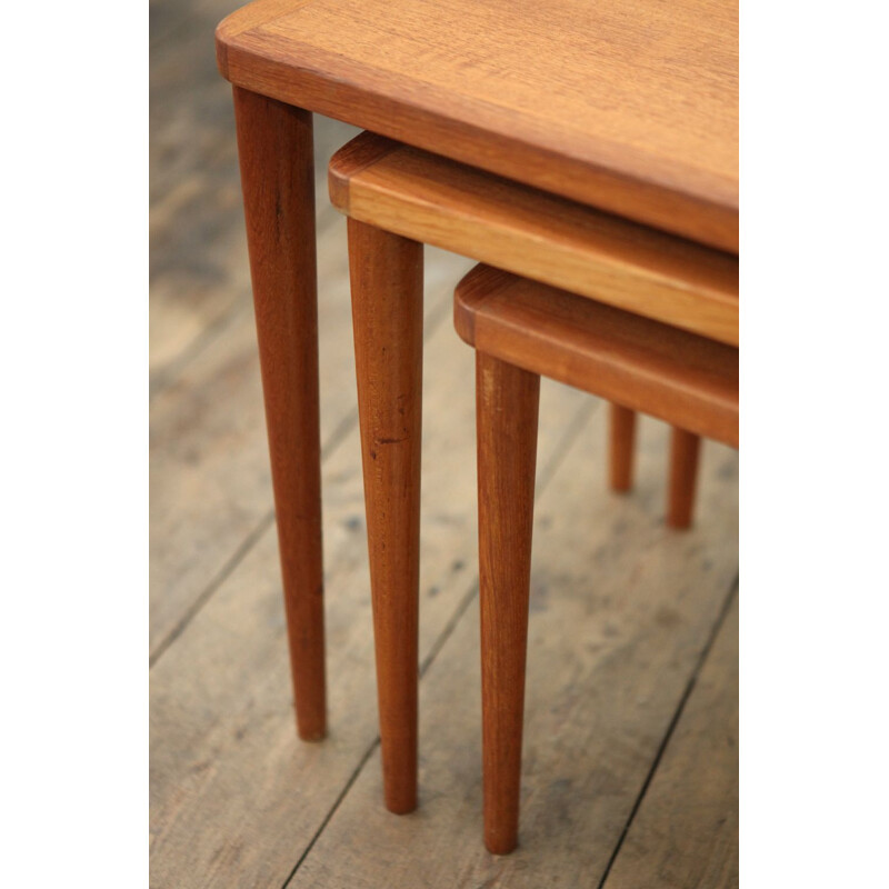 Vintage dutch nesting tables in teak