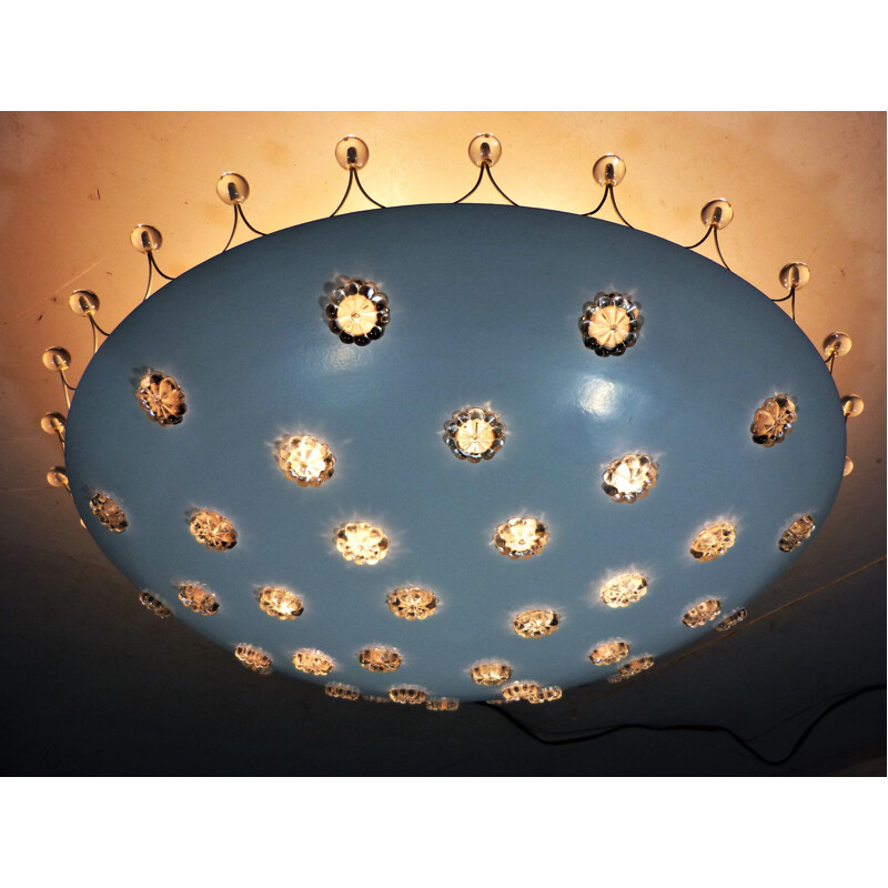 Vintage iron ceiling lamp, by Emil Stejnar, Austria