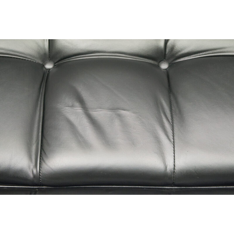 vintage black sofa in leather constanze by Johannes Spalt for Wittmann