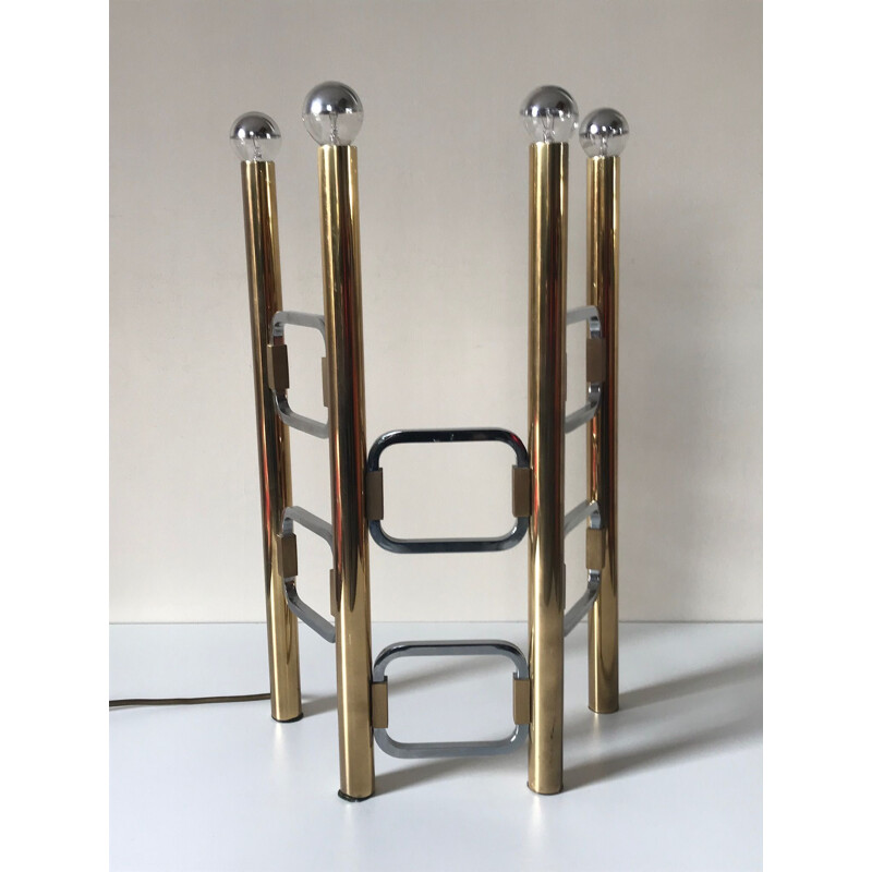 Vintage brass lamp by Gaetano Sciolari 1960