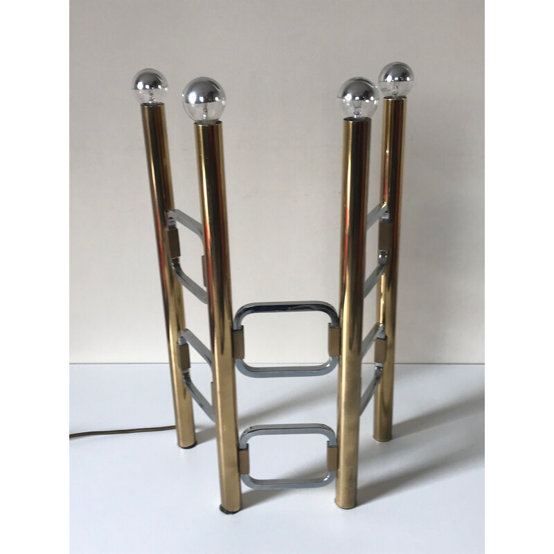 Vintage brass lamp by Gaetano Sciolari 1960