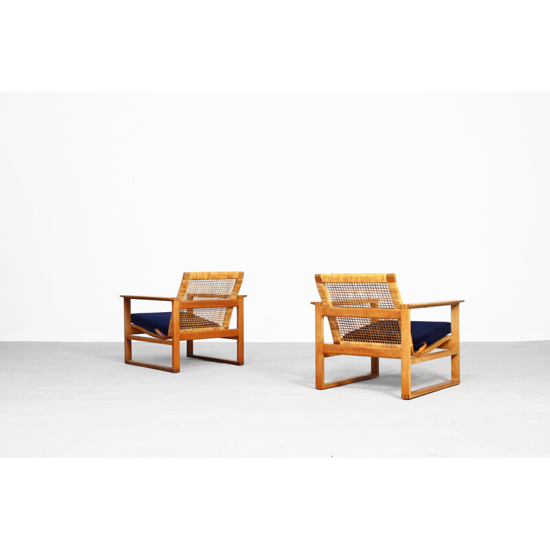 Set of 2 vintage lounge chairs by Borge Mogensen for Fredericia 