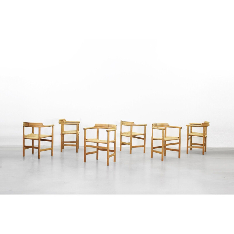 Six vintage Armchairs PP-62 by Hans J. Wegner for PP Møbler