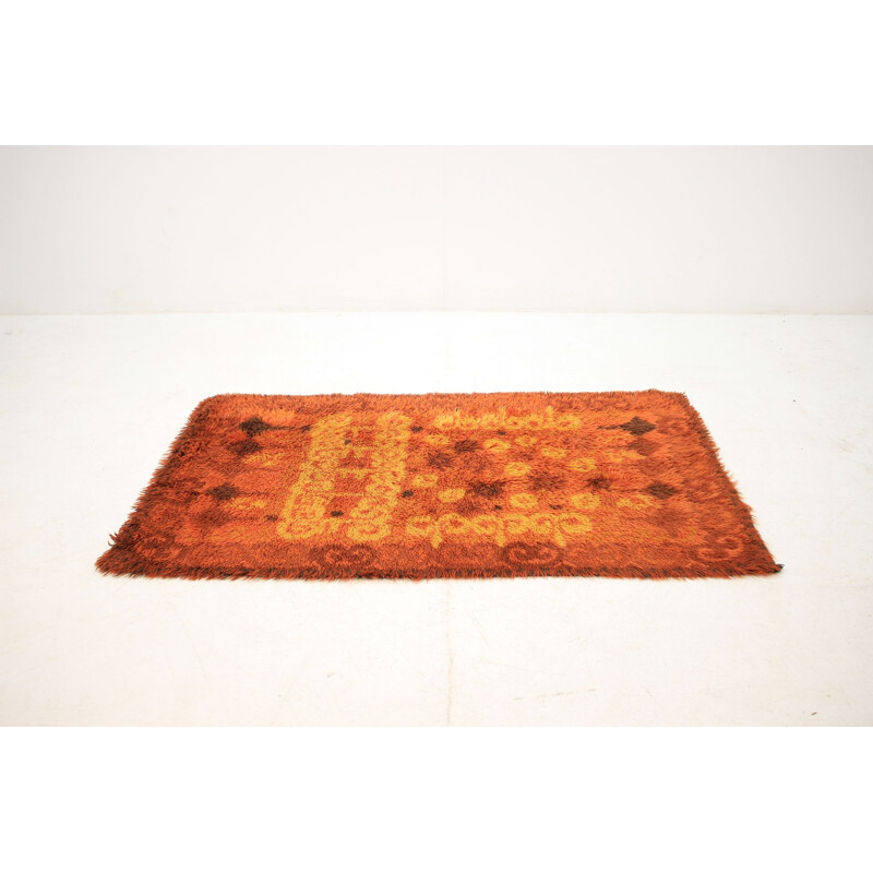 Vintage Danish orange wool carpet in Danish EGERYA