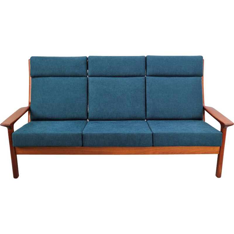 Canapé bleu en teck par Juul Kristensen