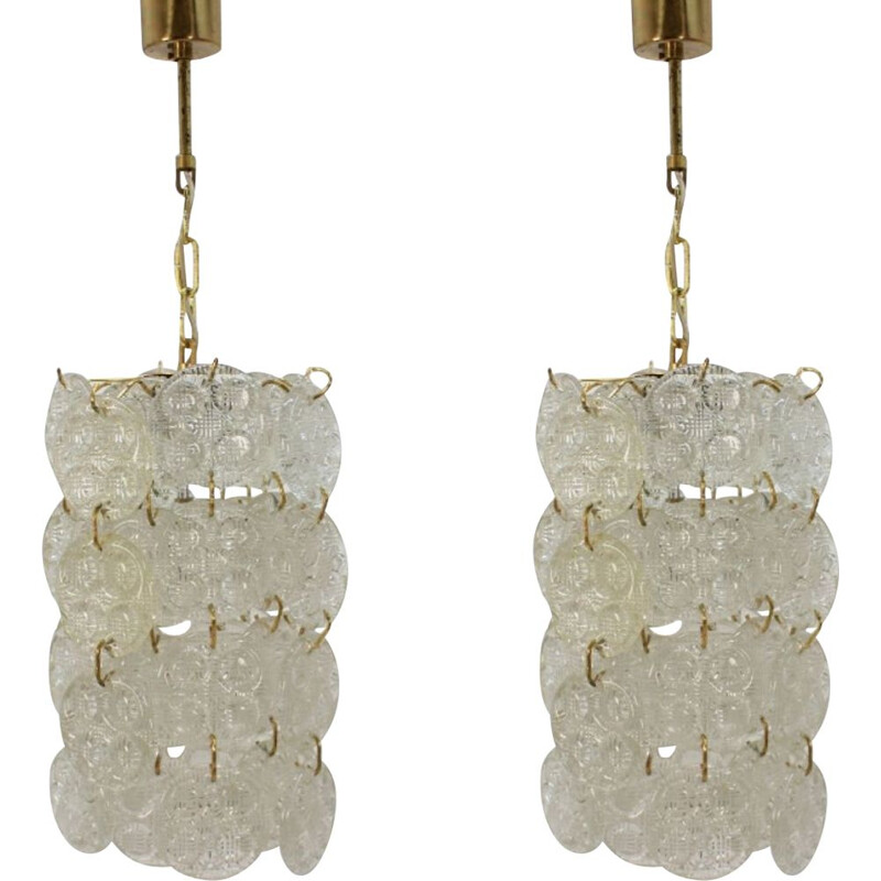 Pair of vintage chandeliers by Zelezny Brod