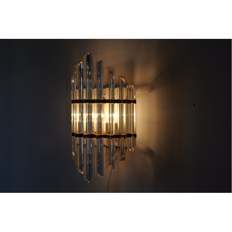Vintage wall lamp gold Murano by Paolo Venini, Italy