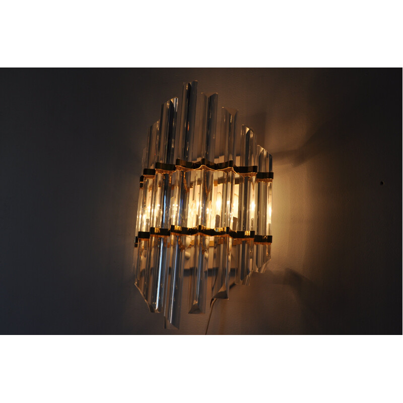 Vintage wall lamp gold Murano by Paolo Venini, Italy