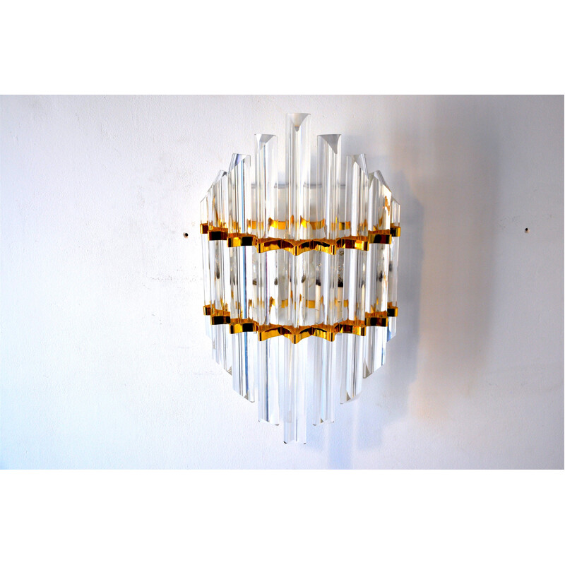 Vintage wall lamp gold Murano by Paolo Venini, Italy