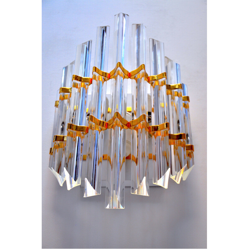 Vintage wall lamp gold Murano by Paolo Venini, Italy