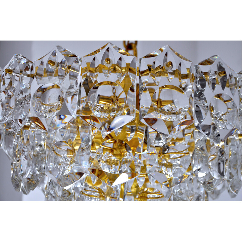 Chandelier vintage Golden Kinkeldey, 50 crystals, 1960