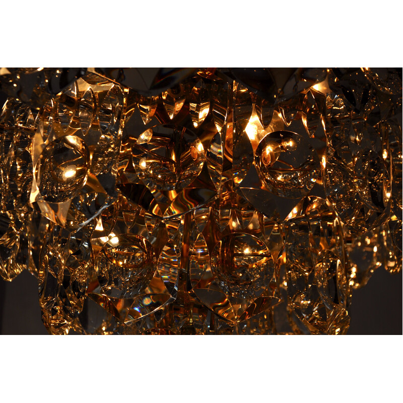 Chandelier vintage Golden Kinkeldey, 50 crystals, 1960