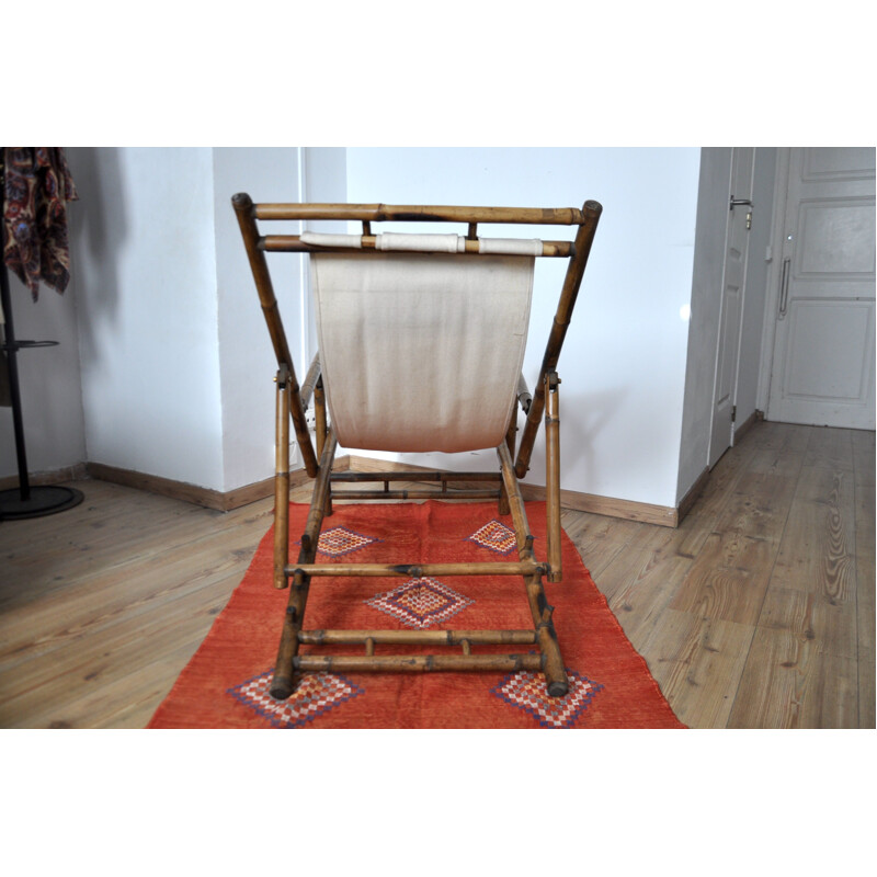 Vintage lounge chair in bamboo