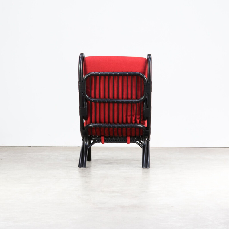 Vintage armchair bp16 in black bamboo by Gio Ponti for Pierantonio Bonacino